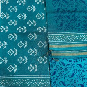 Rama Green Handcrafted Chanderi Silk Unstitched Suit